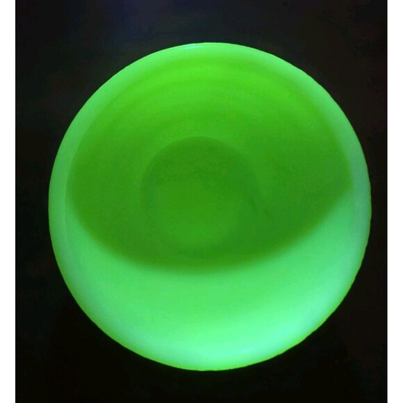 Vintage Art Deco Uranium Glass Jeannette Jadeite Lidded Beehive Drippings Bowl - Picture 2 of 6